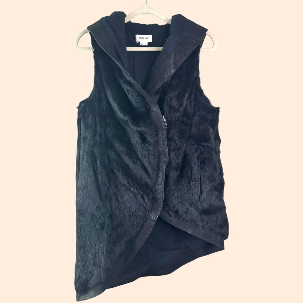 Helmut Lang Black Rabbit Fur Flux Vest